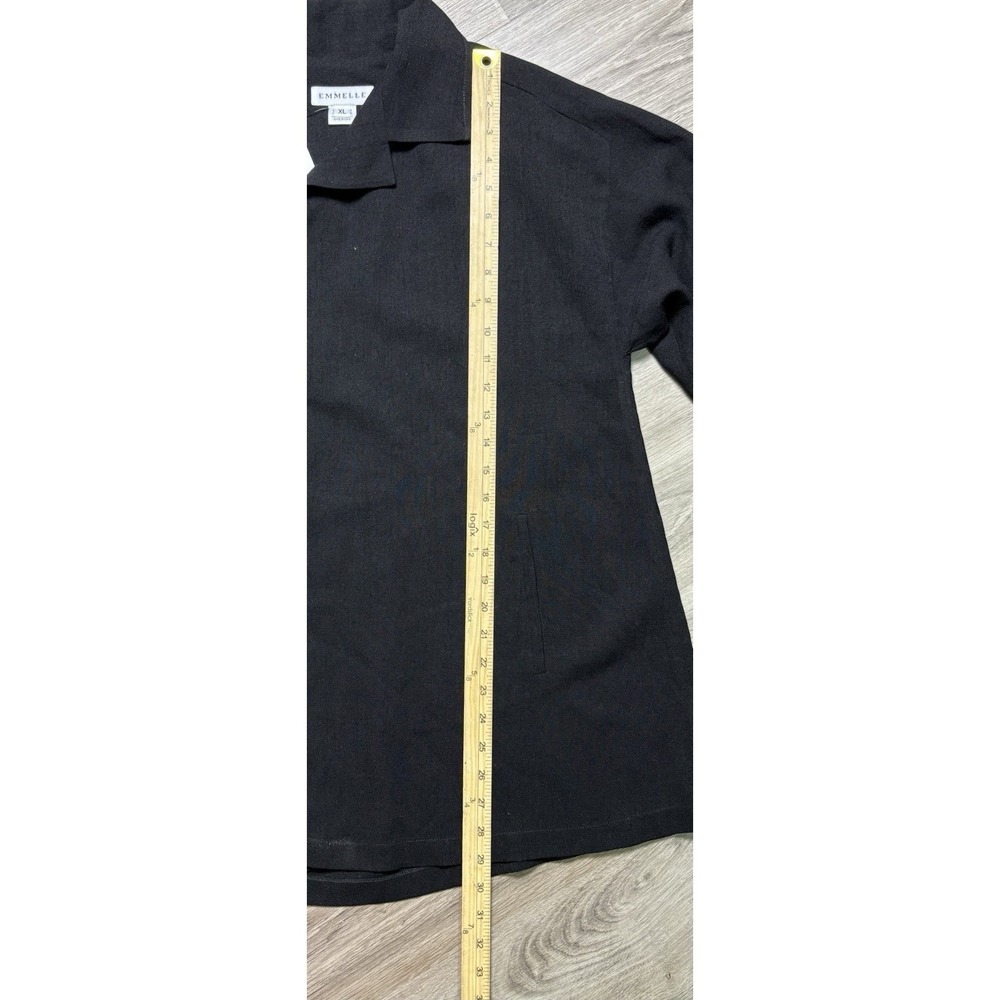 Emmelle Lustrous Crepe Oversized Jacket Black Womens XL Classic Designer Relaxed - Picture 7 of 7